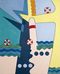Machinery taming the waves, 2006 (olie på træ) af Jan Groneberg