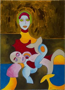 Pieta, 2009 (olie på lærred) af Jan Groneberg
