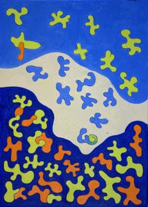 Shower Curtain, 2010 (olie på lærred) af Jan Groneberg