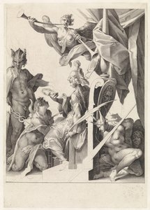 Mercury fører unge kunstnere til Minerva af Jan Harmensz. Muller