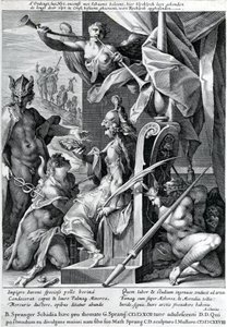 Mercury og Minerva bevæbner en helt med et tyreskind og en laurbærkrans, 1604