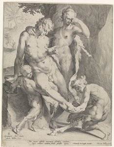 Oreaden fjerner en torn fra en satyrs fod