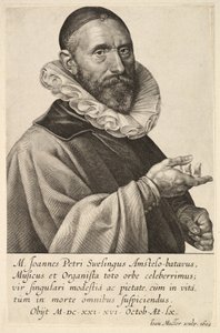 Portræt af Jans Pietersz Sweelinck, pub. 1624 (gravering)