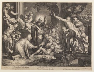 Opvækkelsen af Lazarus af Jan Harmensz. Muller