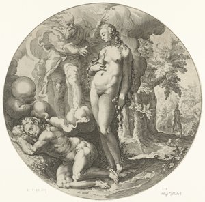 Skabelsens sjette dag: Menneskets skabelse Dies VI (titel på objekt) Creation of the World (serietitel) af Jan Harmensz. Muller