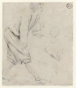 Studie af en mand, der spiller keglespil af Jan Havicksz. Steen
