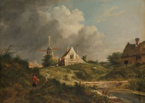 Udsigt over den faldefærdige vold i Amsterdam på bysiden mellem Muiderpoort og Weesperpoort