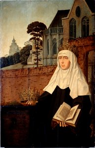 Sankt Elizabeth af Portugal kendt som Sankt Isabella af Aragon (1271-1336) Detalje. Maleri på træ af Jan Provost (ca. 1465-1529) Dim. 140x90 cm Gener, Galleria di Palazzo Bianco