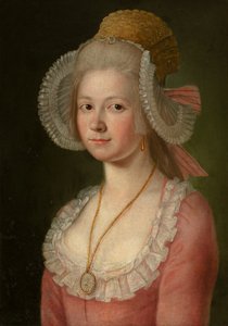 Portræt af en dame med en motorhjelm, 1785