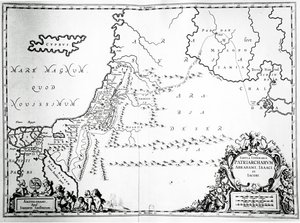 Kort over Abrahams, Isaks og Jakobs rejser, 1652