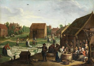 Jan Josef Horemans (II) Bleachfield af Jan Josef Horemans the Younger