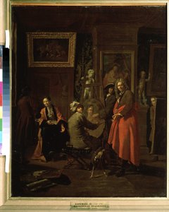 ""Malerstudiet"" (Maleratelieren) Maleri af Jan Joseph Horemans den Ældre (1682-1759) 1725-1730 Pushkin Museum Moskva