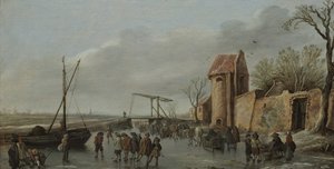 En scene på isen, 1627 af Jan Josefsz Goyen van