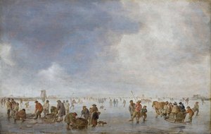 Vinterscene på isen af Jan Josefsz Goyen van