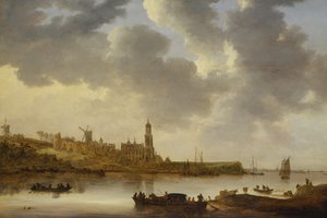 Udsigt over Rhinen ved Rhenen af Jan Josephsz van Goyen