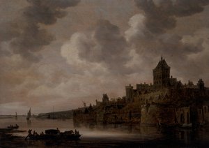Valkhof Nijmegenissä, noin 1640-luku (öljy paneelissa) af Jan Josephsz van Goyen