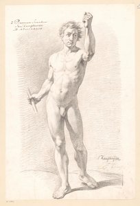 Stående nøgen mand, set forfra (2. præmie 1789) af Jan Kamphuijsen