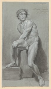 Siddende nøgen mand, set forfra (1. præmie 1791) af Jan Kamphuijsen