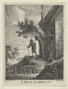 Bondehus ved havnefronten 1. Vûë de Flandre (titel på objektet) Udsigt over Flandern (serietitel)