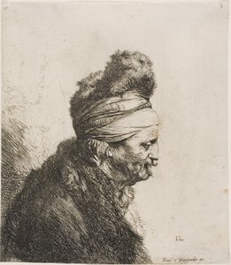 Buste af en orientalsk mand, vendt mod højre af Jan Lievens