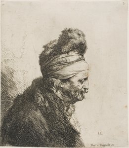 Buste af en orientalsk mand, vendt mod højre af Jan Lievens