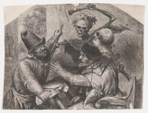 Død og kortspillere, 1620-74. af Jan Lievens