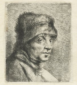 Hovedet af en mand med hat Variae Effigies a Joanne Livio (serietitel) af Jan Lievens