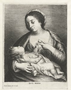 Mary med barn og en pære Iesvs Maria (titel på objekt) af Jan Lievens