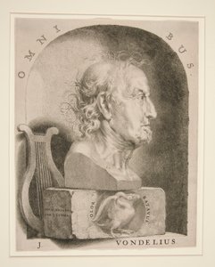 Portræt af Joost van den Vondel (1587-1679) af Jan Lutma The Younger