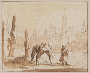 Adriaen Wens leder i asken efter mundskruen, som var blevet anbragt på hans mor i Antwerpen i 1573 af Jan Luyken