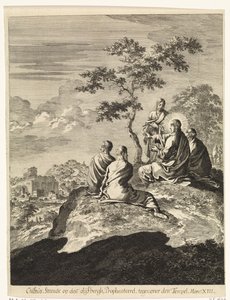 Kristus taler med Peter, Jakob, Johannes og Andreas på Oliebjerget