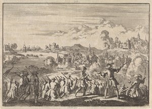 Fransk erobrer under Pointis Carthagena i Sydamerika, 1697 af Jan Luyken