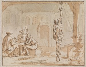 Skomageren Geleyn tortureres i Breda i 1572 af Jan Luyken