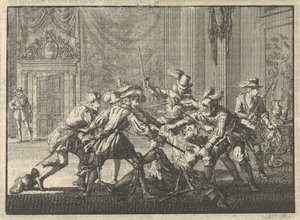 Hertug af Guise myrdet på slottet i Blois, 1588 af Jan Luyken