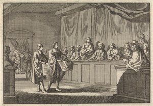De reformerte præster Gilly og Courdil læste en erklæring på synoden i Sorges om, at de ville konvertere til den katolske kirke, den 3. juni 1683 af Jan Luyken