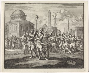 Halshugning af en munk under optøjer i Konstantinopel af Jan Luyken