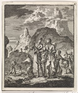Møde af pilgrimme i bjergene af Jan Luyken