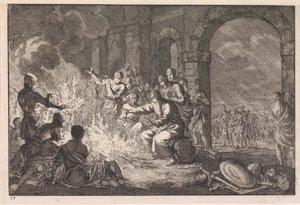 Paulus bliver bidt af en hugorm på Malta af Jan Luyken