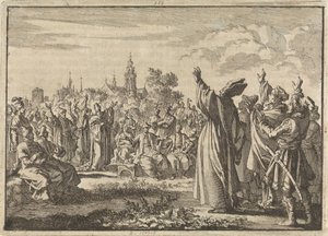 Polsk diæt, hvor Augustus II den Stærke udråbes til konge af den ene part og fransk Ludvig af Bourbon-Conti af den anden, 1697 af Jan Luyken