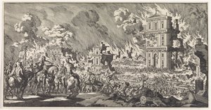 Romerne ødelægger et jødisk tempel i Jerusalem af Jan Luyken