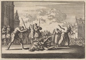I Mainz halshugges den kejserlige krigskommissær Cronsbruck i 1691 af Jan Luyken