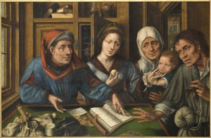 Betalingen af ​​tienden (skatteopkræveren) - Tiende, af Massys (Matsys), Jan (1510-1575). olie på træ