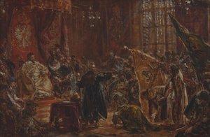 Szujski-familien på sejmen i Warszawa af Jan Matejko