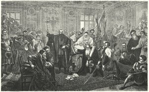 Oprettelse af det polsk-litauiske Commonwealth af Union of Lublin af Jan Alojzy Matejko