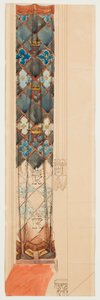 Kartonskizze für die Polychromie der Marienkirche - Fries mit geometrischem Muster