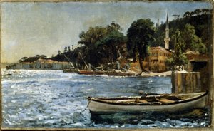 Udsigt over Bebek nær Konstantinopel (i dag Istanbuls distrikt). Udsigt over Bebek nær Konstantinopel. Maleri af Jan Alojzy Matejko (1838-1893)