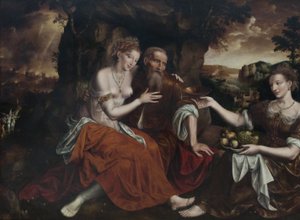 Lot og hans døtre af Jan Matsys