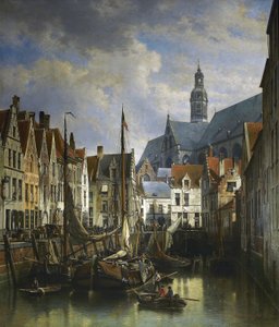 Udsigt over Koolvliet i Antwerpen af Jan Michiel Ruyten