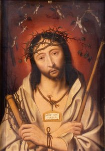 Kristus kronet med torne, eller Ecce Homo, ca. 1525 (olie på panel) af Jan Mostaert