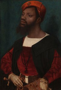 Portræt af en afrikansk mand, ca. 1525-30 (olie på panel) af Jan Mostaert
